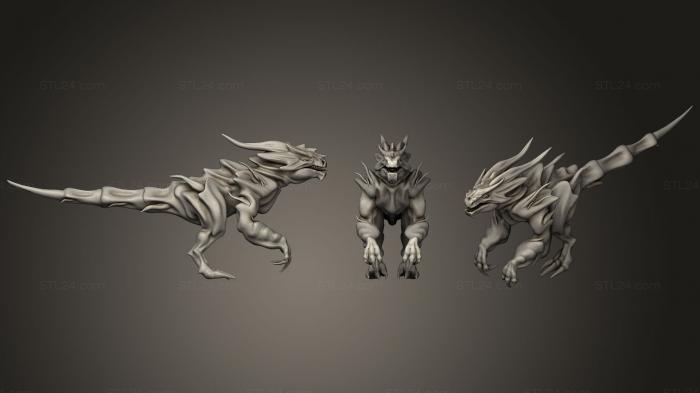 Статуэтки животных (Дракон динозавр БЕСПЛАТНО, STKJ_0905) 3D модель для ЧПУ станка