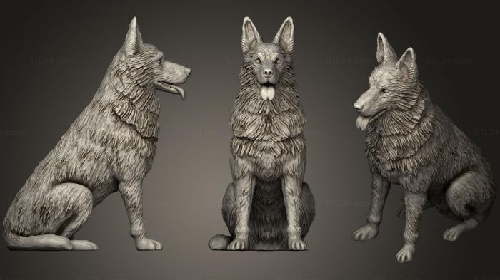 Animal figurines (East European (German) Shepherd Dog, STKJ_0910) 3D models for cnc