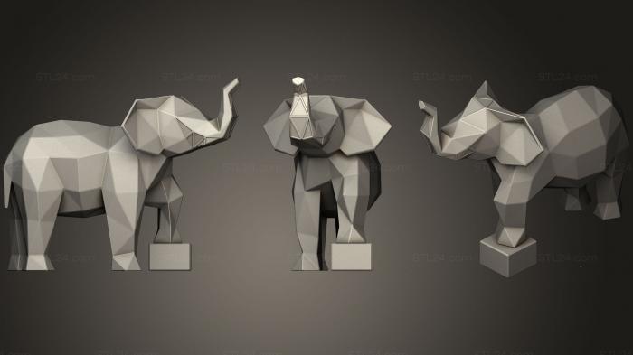 Статуэтки животных (Семейство слонов Параметрическое, STKJ_0923) 3D модель для ЧПУ станка