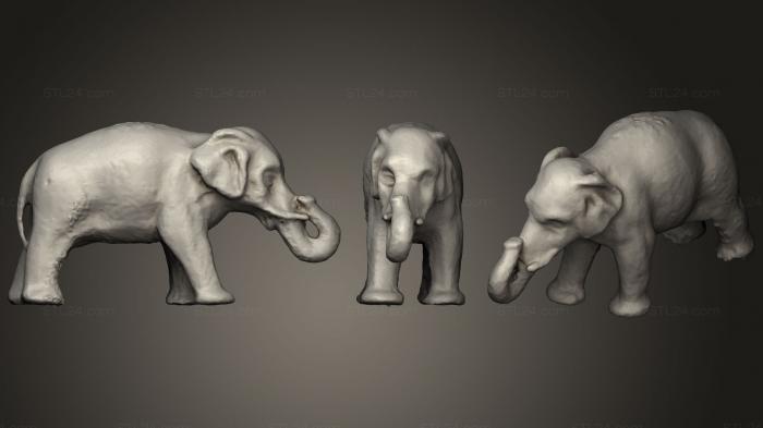 Статуэтки животных (Копия слона 1855 1905 Crane Co, STKJ_0929) 3D модель для ЧПУ станка