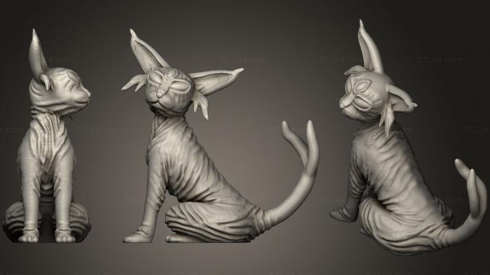 Animal figurines (Espeon 3 Eyed Familiar Cat, STKJ_0939) 3D models for cnc