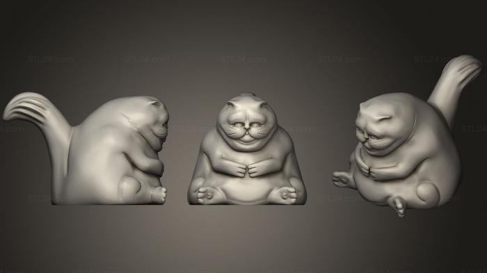 Animal figurines (Fat Cat 3d printable, STKJ_0946) 3D models for cnc