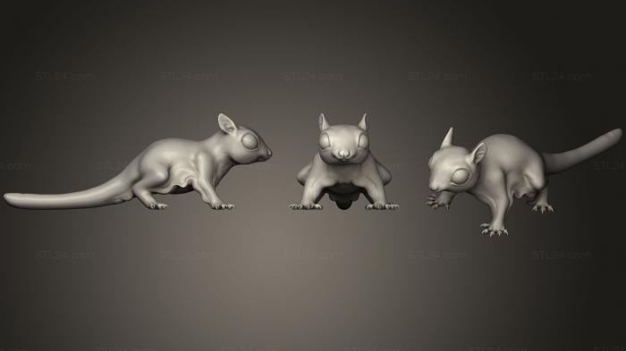 Статуэтки животных (Лепешка Сахарный планер, STKJ_0958) 3D модель для ЧПУ станка