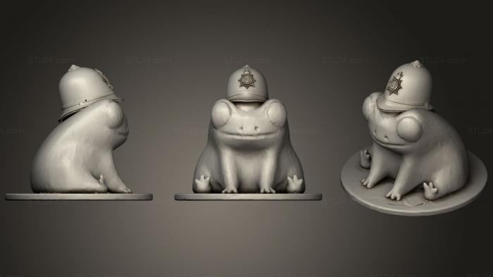 Animal figurines (Fred The Frog But Hes A British Policeman, STKJ_0966) 3D models for cnc