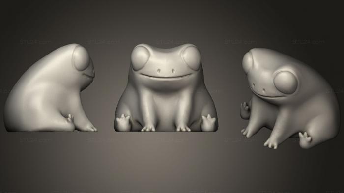 Статуэтки животных (Лягушонок Фред, но в гладкой версии Hd, STKJ_0967) 3D модель для ЧПУ станка