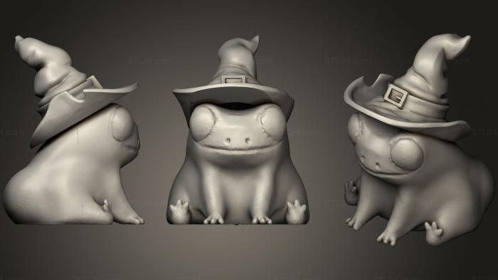 Animal figurines (Fred The Frog Butt Thicc Wizard, STKJ_0968) 3D models for cnc