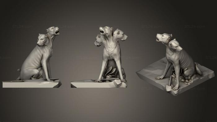 Статуэтки животных ( 3D печать Bernini Cerberus3, STKJ_0970) 3D модель для ЧПУ станка