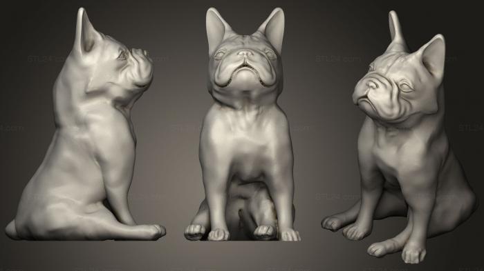 Animal figurines (French Bulldog Sitting Like A Boss, STKJ_0972) 3D models for cnc