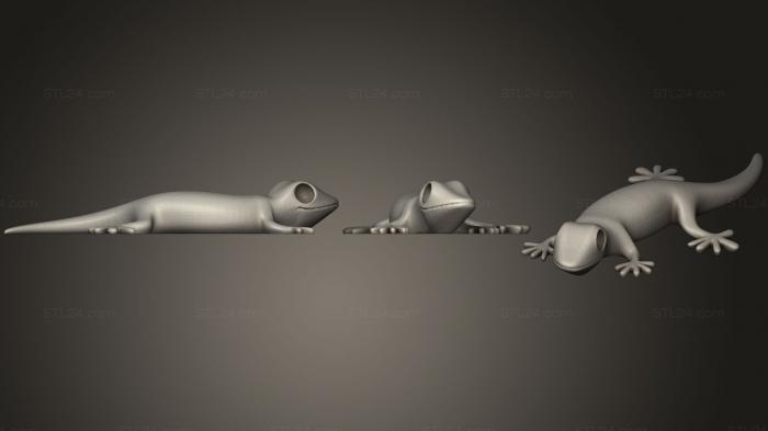Статуэтки животных (Геккон с нестандартными глазами, STKJ_0996) 3D модель для ЧПУ станка