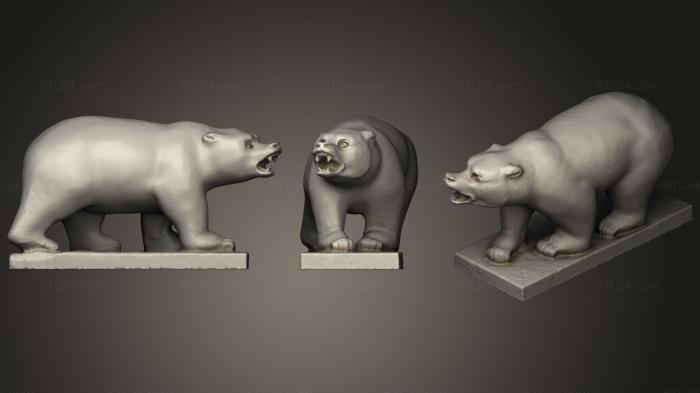 Статуэтки животных (Статуя медведя Гризли Калифорнийский университет в Беркли, STKJ_1042) 3D модель для ЧПУ станка