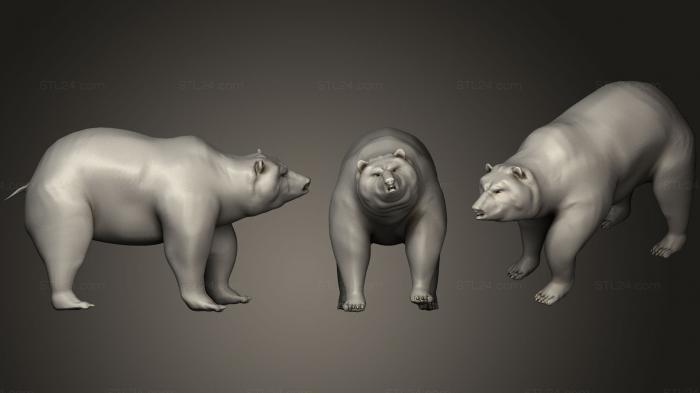 Статуэтки животных (Группа Лев Медведь Девочка, STKJ_1044) 3D модель для ЧПУ станка