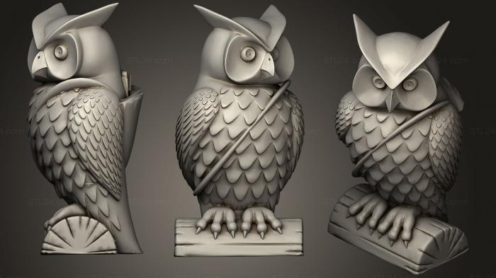 Статуэтки животных (Почтовая сова Гарри Поттера, STKJ_1050) 3D модель для ЧПУ станка