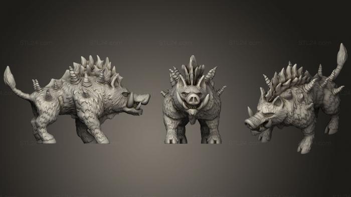 Статуэтки животных (Адский Боров Для печати смолой, STKJ_1055) 3D модель для ЧПУ станка