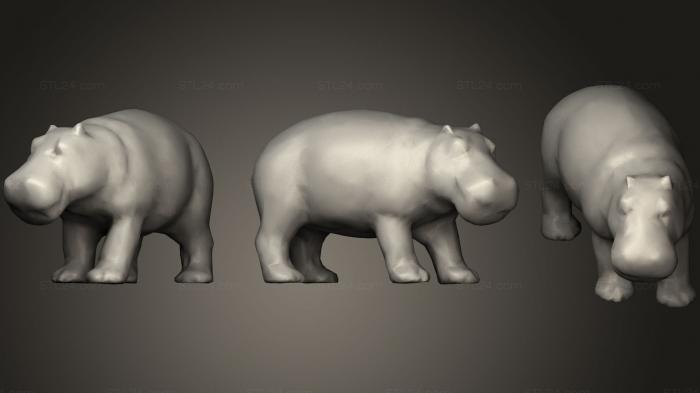 Animal figurines (Hippo And Low Poly Figure, STKJ_1059) 3D models for cnc