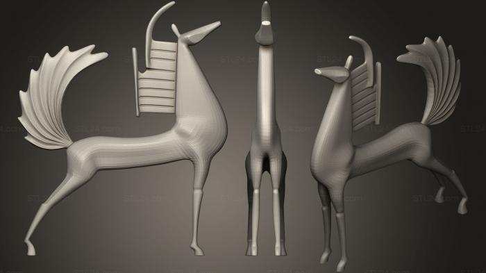 Статуэтки животных (Конная скульптура бога Ра, STKJ_1073) 3D модель для ЧПУ станка