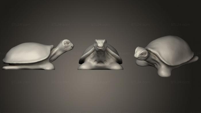 Статуэтки животных (Просто Черепаха и черепаший плантатор, STKJ_1108) 3D модель для ЧПУ станка