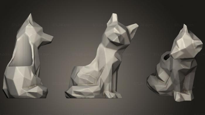 Статуэтки животных (Низкополигональная сеялка Fox, STKJ_1150) 3D модель для ЧПУ станка