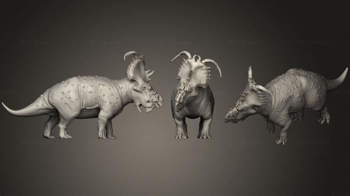 Animal figurines (Pachyrhinosaurus Lakustai, STKJ_1239) 3D models for cnc