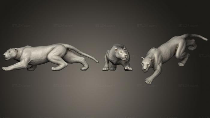 Статуэтки животных (Пантера (женская версия), STKJ_1243) 3D модель для ЧПУ станка