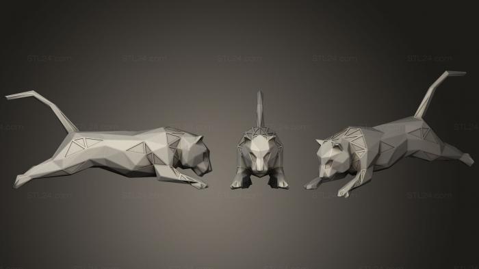 Статуэтки животных (Параметрический Тигр Для Печати, STKJ_1253) 3D модель для ЧПУ станка