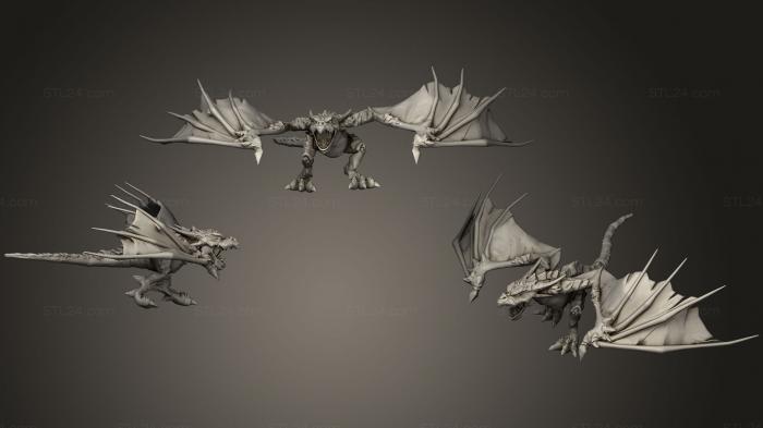 Animal figurines (PENDRAGON THE RED DRAGON, STKJ_1266) 3D models for cnc