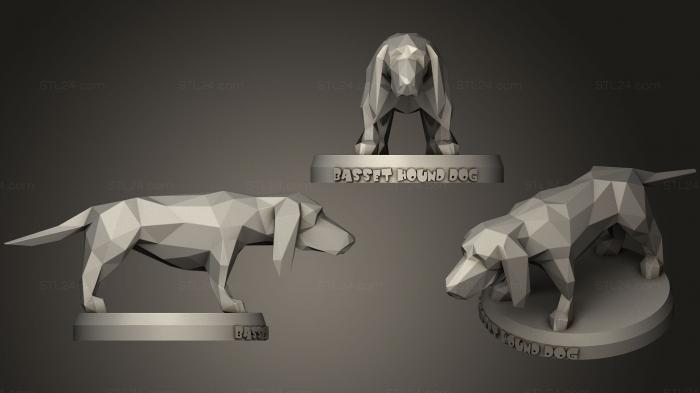 Animal figurines (Poly Asia Basset Hound Dog, STKJ_1289) 3D models for cnc