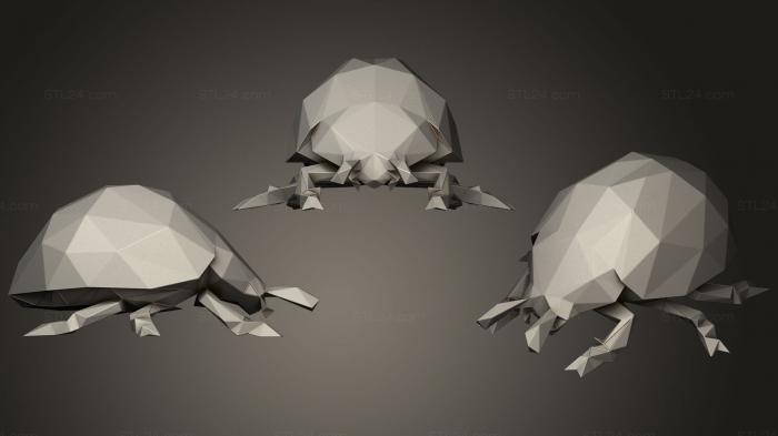 Animal figurines (Polygonal ladybird Parametric, STKJ_1338) 3D models for cnc