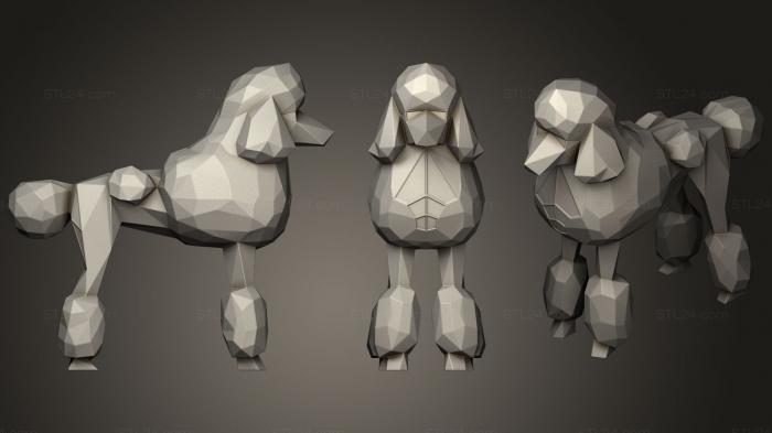 Animal figurines (Polygonal Poodle Parametric, STKJ_1350) 3D models for cnc