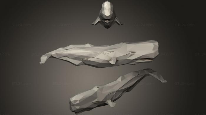 Animal figurines (Polygonal Sperm Whale Parametric, STKJ_1359) 3D models for cnc
