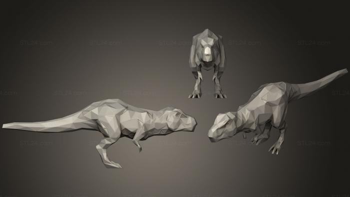 Animal figurines (Polygonal Tyrannosaurus Parametric, STKJ_1363) 3D models for cnc