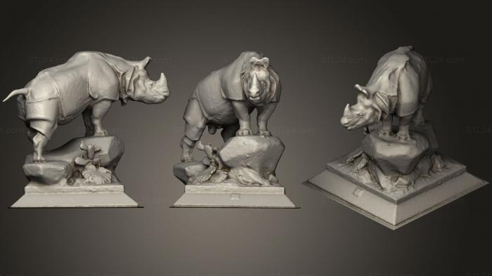 Animal figurines (rhinoceros in Paris 2, STKJ_1418) 3D models for cnc