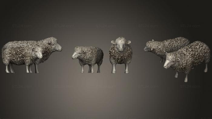 Animal figurines (shepherd and sheep.3, STKJ_1458) 3D models for cnc