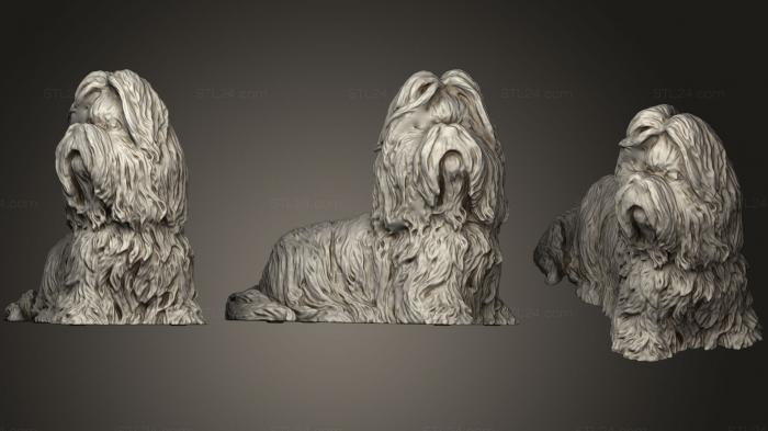 Статуэтки животных (Орнамент Ши-тцу из коллекции Леонардо, STKJ_1466) 3D модель для ЧПУ станка