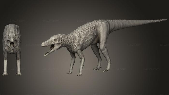 Animal figurines (Sphenosuchus heavily Decimated, STKJ_1488) 3D models for cnc
