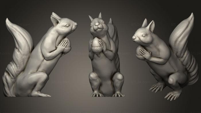 Animal figurines (Squizzle! A Supports Free Squirrel Sculpt, STKJ_1498) 3D models for cnc