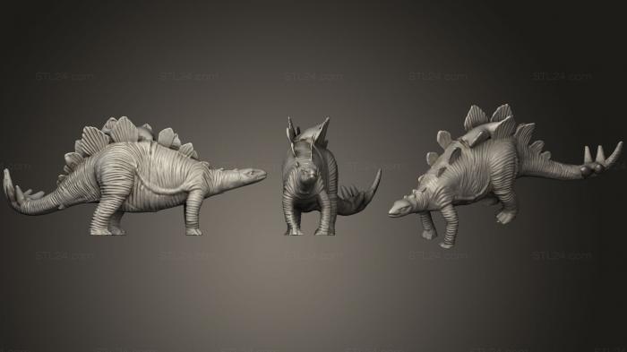 Статуэтки животных (Динозавр стегозавр, STKJ_1503) 3D модель для ЧПУ станка