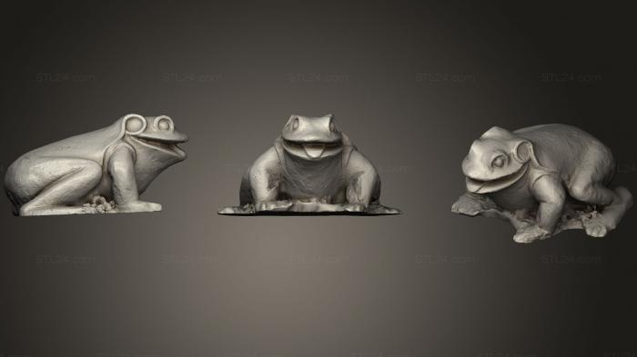 Статуэтки животных (Скульптура каменной лягушки, STKJ_1506) 3D модель для ЧПУ станка