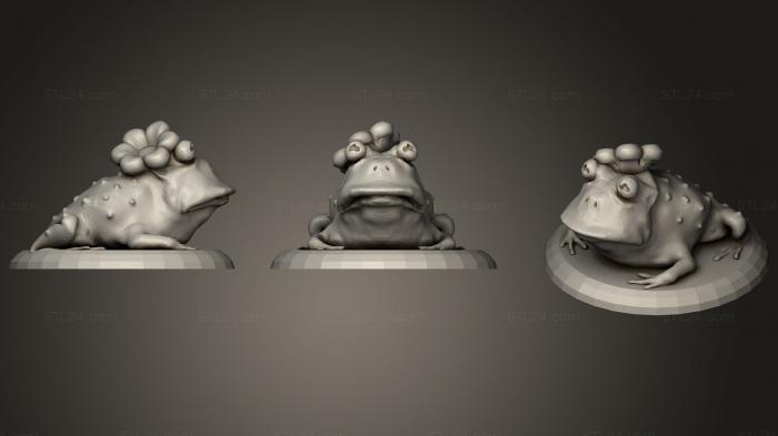 Статуэтки животных (4 ЖАБЫ ИЗ ДРАКОНЬЕГО КАМНЯ 2, STKJ_1543) 3D модель для ЧПУ станка