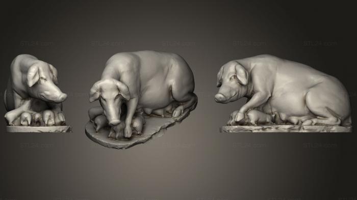 Статуэтки животных (Лаврентийская свинья (римская статуя), STKJ_1548) 3D модель для ЧПУ станка