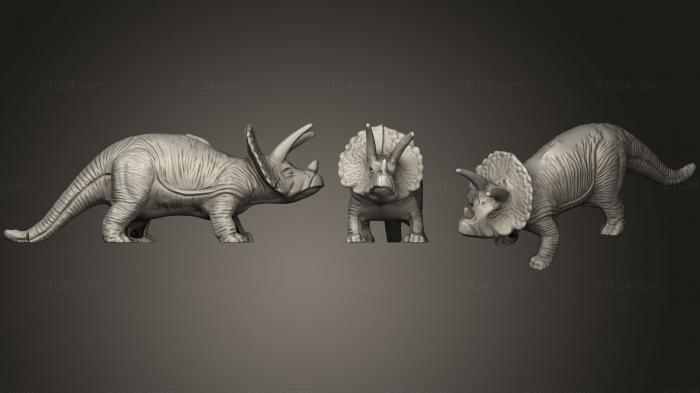 Статуэтки животных (Динозавр Трицератопс Ii, STKJ_1577) 3D модель для ЧПУ станка