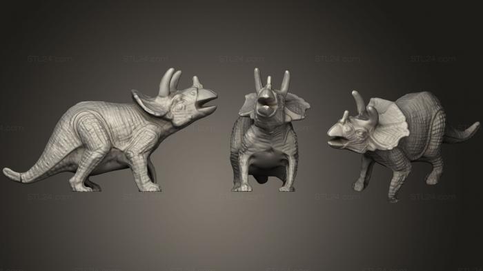 Animal figurines (Triceratops Dinosaur, STKJ_1578) 3D models for cnc