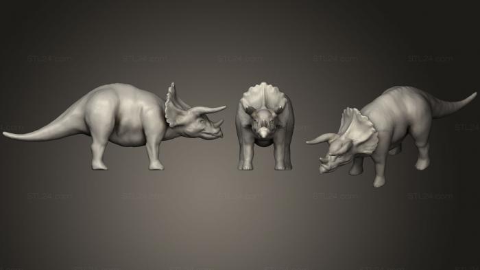 Статуэтки животных (Трицератопс для Dn D, STKJ_1580) 3D модель для ЧПУ станка