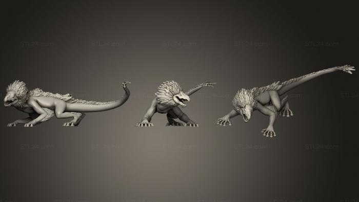 Статуэтки животных (Варактил (большая ящерица из Sw 3), STKJ_1603) 3D модель для ЧПУ станка