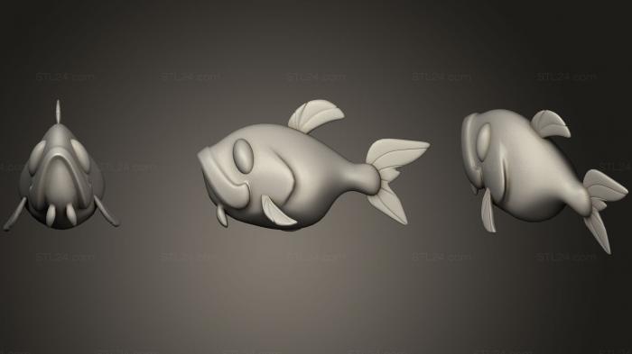 Статуэтки животных (Зодиак Рыбы 3D Пинап Серия 4, STKJ_1635) 3D модель для ЧПУ станка