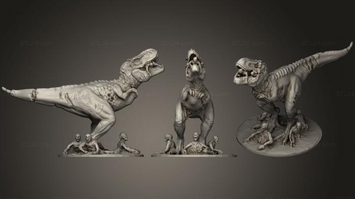 Animal figurines (Zombie T Rex And Friends, STKJ_1640) 3D models for cnc