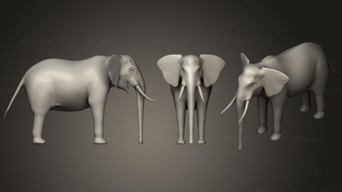 Статуэтки животных (Африканский Кустарниковый Слон, STKJ_1644) 3D модель для ЧПУ станка