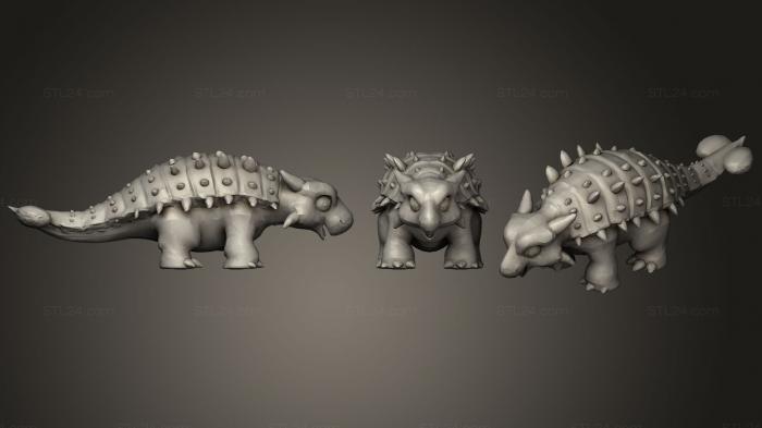 Статуэтки животных (Мультфильм Ankylosaurus Magniventris, STKJ_1671) 3D модель для ЧПУ станка