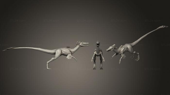 Статуэтки животных (Compsognathus Longipes157, STKJ_1686) 3D модель для ЧПУ станка