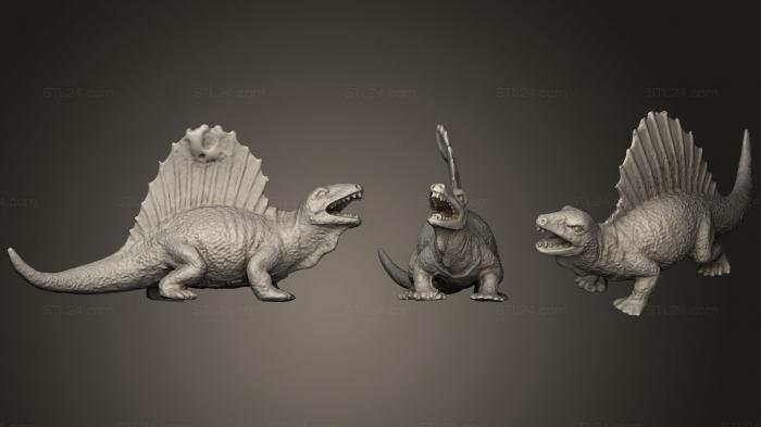 Статуэтки животных (Диметродон или спинозавр, STKJ_1695) 3D модель для ЧПУ станка