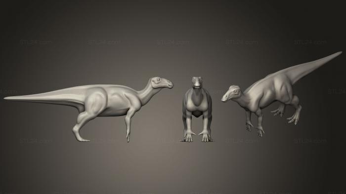 Статуэтки животных (Игуанодон Берниссартенсис, STKJ_1727) 3D модель для ЧПУ станка